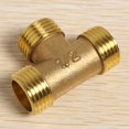 thumbnail image 6 of 2X Brass T Shape Water Fuel Pipe Equal Male Tee Adapter Connector 1/2 Inch Thread,2 x Male Tee Connector,Gold Tone, 6 of 8