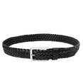 thumbnail image 3 of Falari Men's Braided Belt 100% Genuine Leather Stainless Steel Buckle 35mm ( Black - Large), 3 of 4