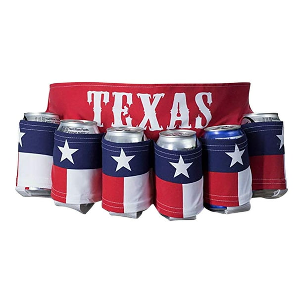 Porta cerveza para el Día de la Independencia, cinturón plegable para picnic, diseño de marco de metal, portátil para uso en exteriores, para barbacoa en el patio, construcción de plástico