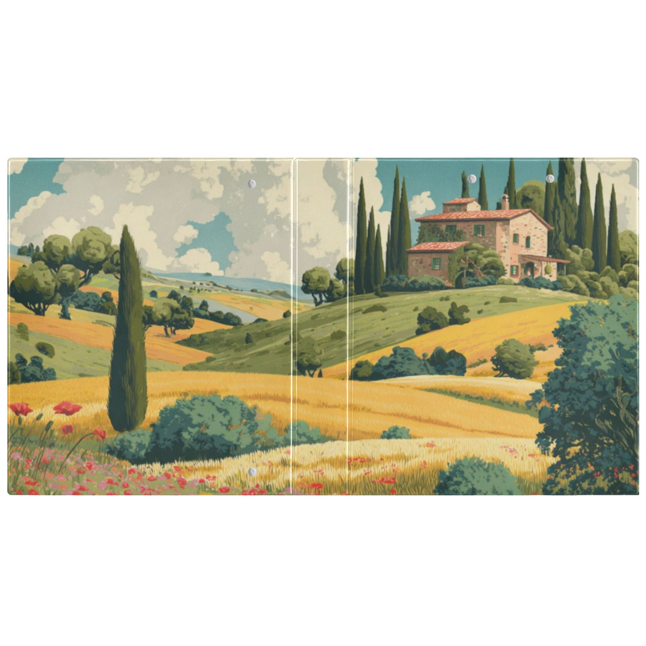 Hard Shell Ring Binder With Clip Holds 200 Sheets Office Home Organization Italian Countryside
