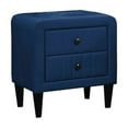 thumbnail image 3 of Poundex 2-Drawer Velvet Upholstered Nightstand in Navy Blue, 3 of 5