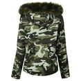 thumbnail image 4 of MixMatchy Women's Winter Faux Fur Lined Front Zip Up Camo Short Coat Jacket, 4 of 4
