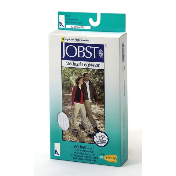 Jobst Activewear 20 - 30 Mmhg Firm Support Unisex Athletic Knee Highs - Cool Black - X Large