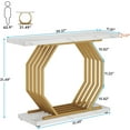 thumbnail image 7 of Tribesigns Gold Console Table, Faux Marble Entryway Table Narrow Sofa Table, 40 Inch Modern Entrance Table for Living Room, 7 of 7