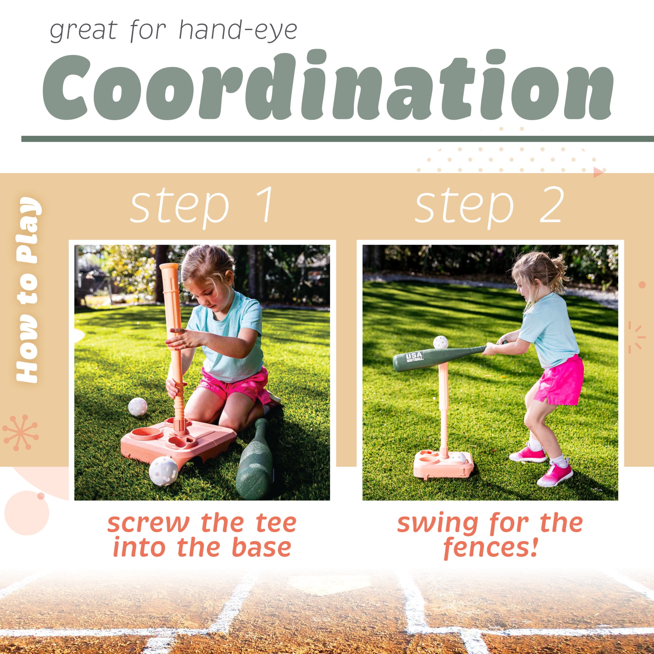 Franklin SportsSoftball Fold Away Kids Batting Tee with Bat + Ball Set
