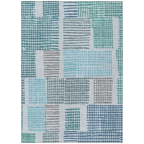 Dalyn Rugs Machine Washable Indoor/Outdoor Chantille Aqua 10' x 14' Rug