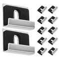 thumbnail image 1 of TEHAUX 12Pcs Glass Mirror Holder Clips Plated Silver Metal Mirror Fixing Kit for Stable Mounting, 1 of 8