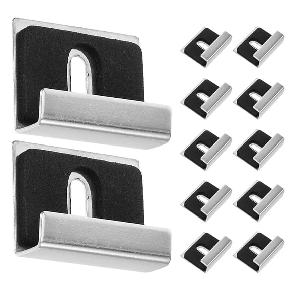 OUNONA 12Pcs Plated Silver Metal Mirror Holder Clips for Bathroom Stable Fixing Use