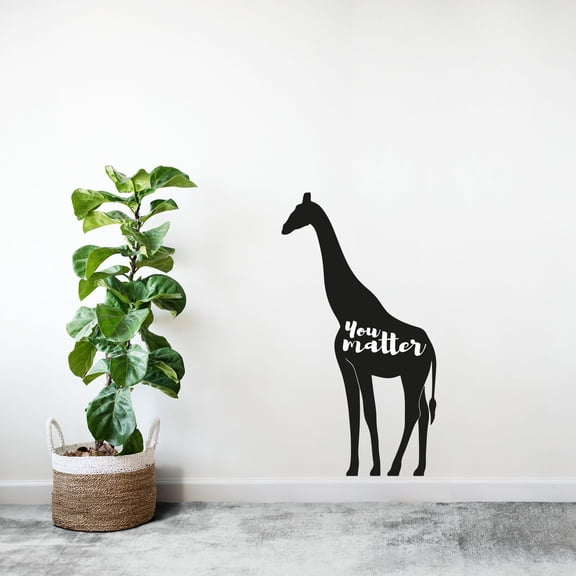 You Matter - Life Motivational Quote Inspirational Quote Giraffe Animal Vinyl Design Wall Sticker Art Decal Boy Girl Kid Room Bedroom Nursery KinderHome Decor Stickers Decoration Size (40x24 inch)