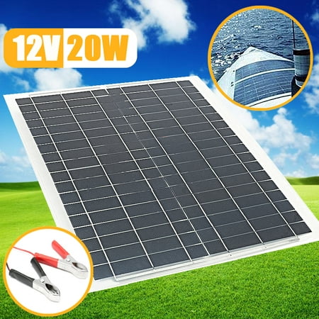 20W 12V Poly Solar Panel Off Grid Battery Charger Boat Caravan RV