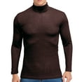 thumbnail image 1 of Fall Sweaters for Men Clearance, Men Solid Ribbed Slim Fit Knitted Pullover Turtleneck Sweater Base Shirt, 1 of 3