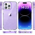 thumbnail image 3 of Compatible with iPhone 15 Pro Bling Case Colorful Gradient Glitter Shiny Sparkle Case for Women Girls Anti-Scratch Soft Silicone Shockproof Protective Not Yellowing Clear Phone Cover,Purple, 3 of 8