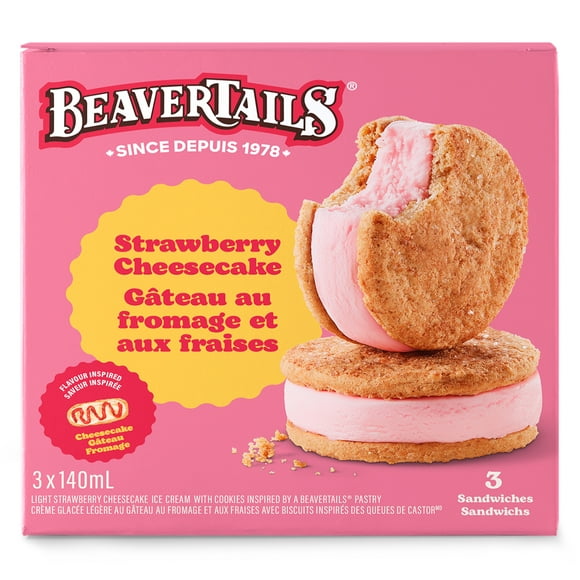 BeaverTail Sandwich Strawberry Cheesecake, 3x140 ml BeaverTail Sandwich Strawberry Cheesecake