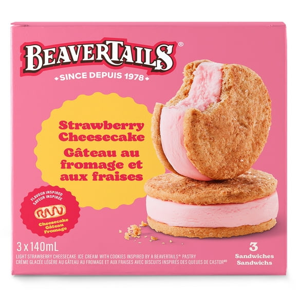 Sandwich Queue de castor au gâteau au fromage à la fraise 3x140ml