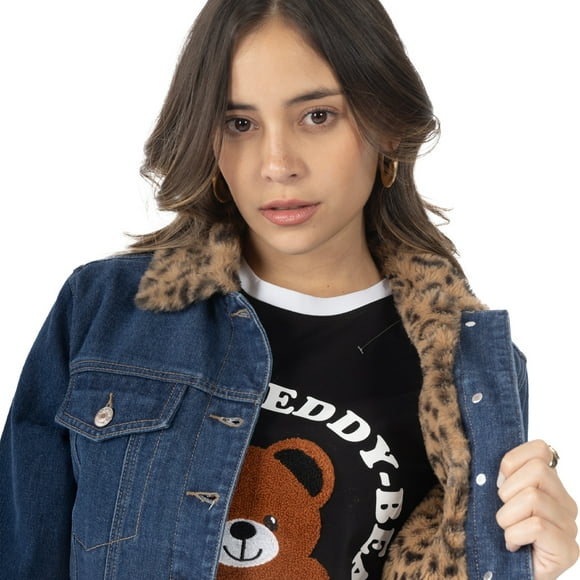 Chamarra Quarry Regular fit Cuello Animal Print Para Mujer