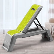 leikefitness Exercise Step Platform, Multifunctional Aerobic Deck with Cord and Adjustable Dumbbell & Weight Bench, Fitness Equipment for Workout Home Gym