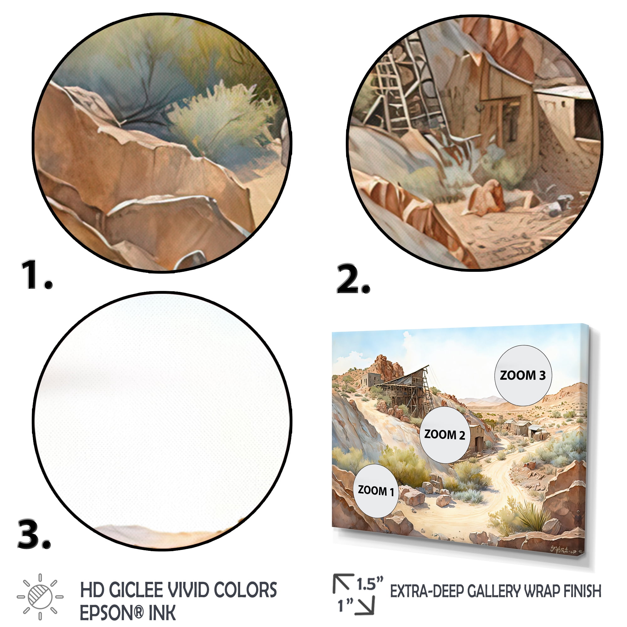 Designart Wild West Mine In Arizona V Canvas Wall Art