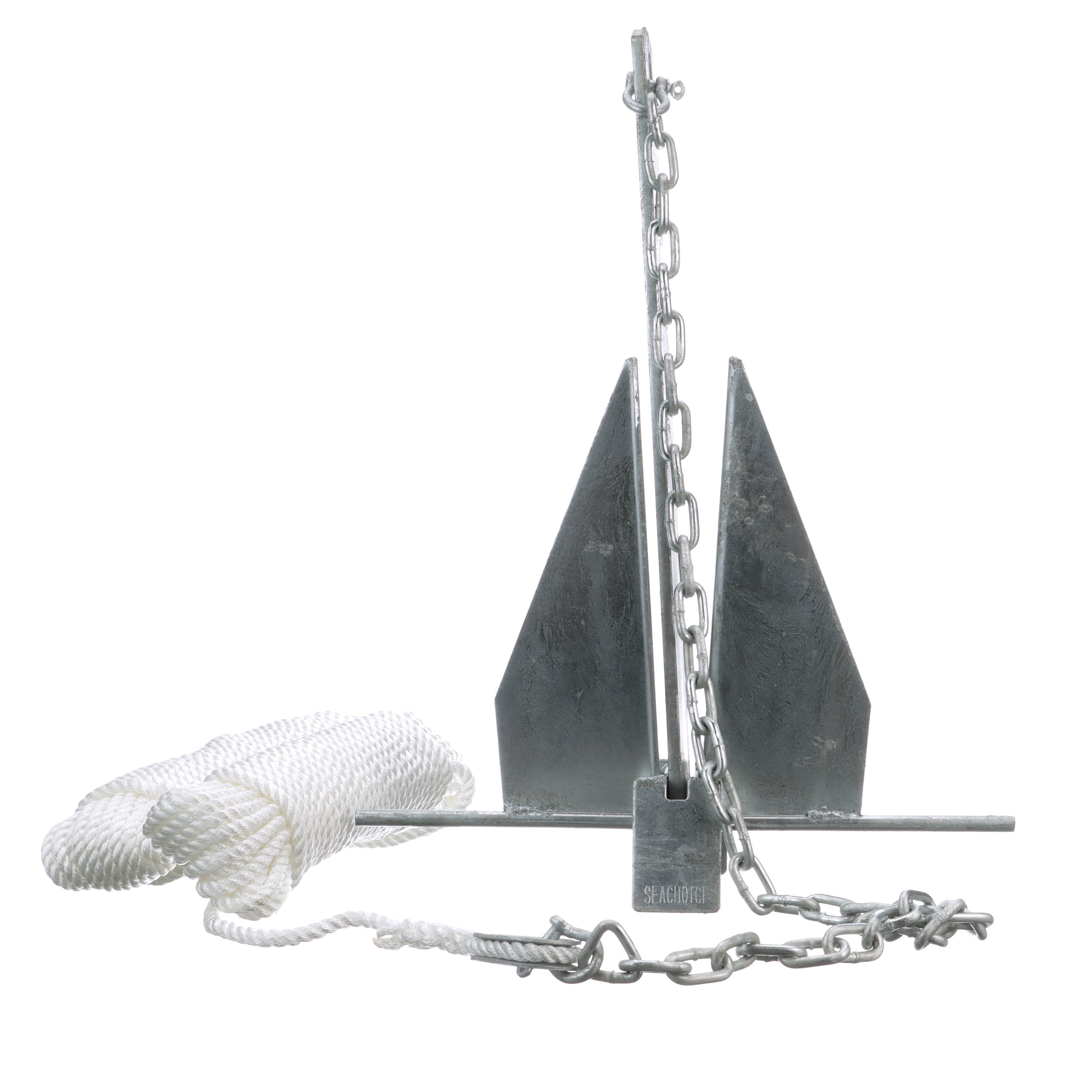 8.5 lb Anchor Kit Deluxe Fluke with Chain & Line for 15-24 boat 