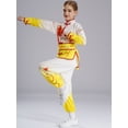 thumbnail image 2 of HULIJA Boys Girls Kung Fu Suit Tai Chi Training Tops with Pants Belt 3 Piece Set Wing Chun Practice Yellow 130, 2 of 7