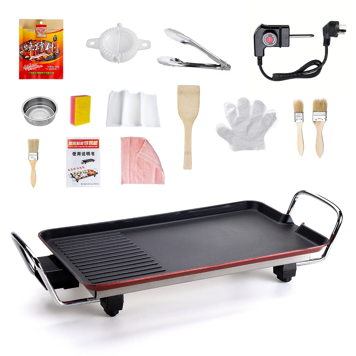 1350W Electric BBQ Grill Smokeless Griddle Barbeque Pan Nonstick Hot