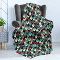 thumbnail image 4 of Teal Soft Flannel Fleece Throw Blanket, Vertical Chevron Triangles Abstract Arrow Motifs Zigzag Herringbone Pattern Vintage, Cozy Plush for Indoor and Outdoor Use, 50" x 70", Multicolor, by Ambesonne, 4 of 5
