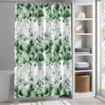 thumbnail image 6 of Green Floral Shower Curtain Set, Waterproof Shower Curtains for Bathroom, Vintage Farmhouse Garden Flower Leaves Washable Fabric Cloth Bath Curtain for Bathtub Decoration with Hooks 48x72 Inches, 6 of 9