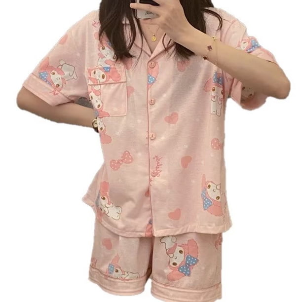 Pijamas de verano de moda Melody para mujeres, estilo fino y sencillo.