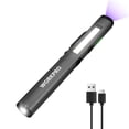 thumbnail image 2 of WORKPRO 3-in-1 UV and LED Pen Flashlight, Rechargeable Mini Pocket Penlight with 365 nm Black Light, 450 Lumen White Floodlight, for Inspection, Work, Repair, Pet Secretion Detection, 2 of 8