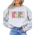 thumbnail image 3 of Nana Ink-Printed Lace Christmas Sweatshirt Grandma Holiday Sweater -Each Saying Sold Separately Gray Sweatshirt Adult Small, 3 of 4