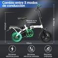 thumbnail image 2 of Bicicleta Eléctrica Plegable Honey Whale S6-S Blanco, 2 of 7