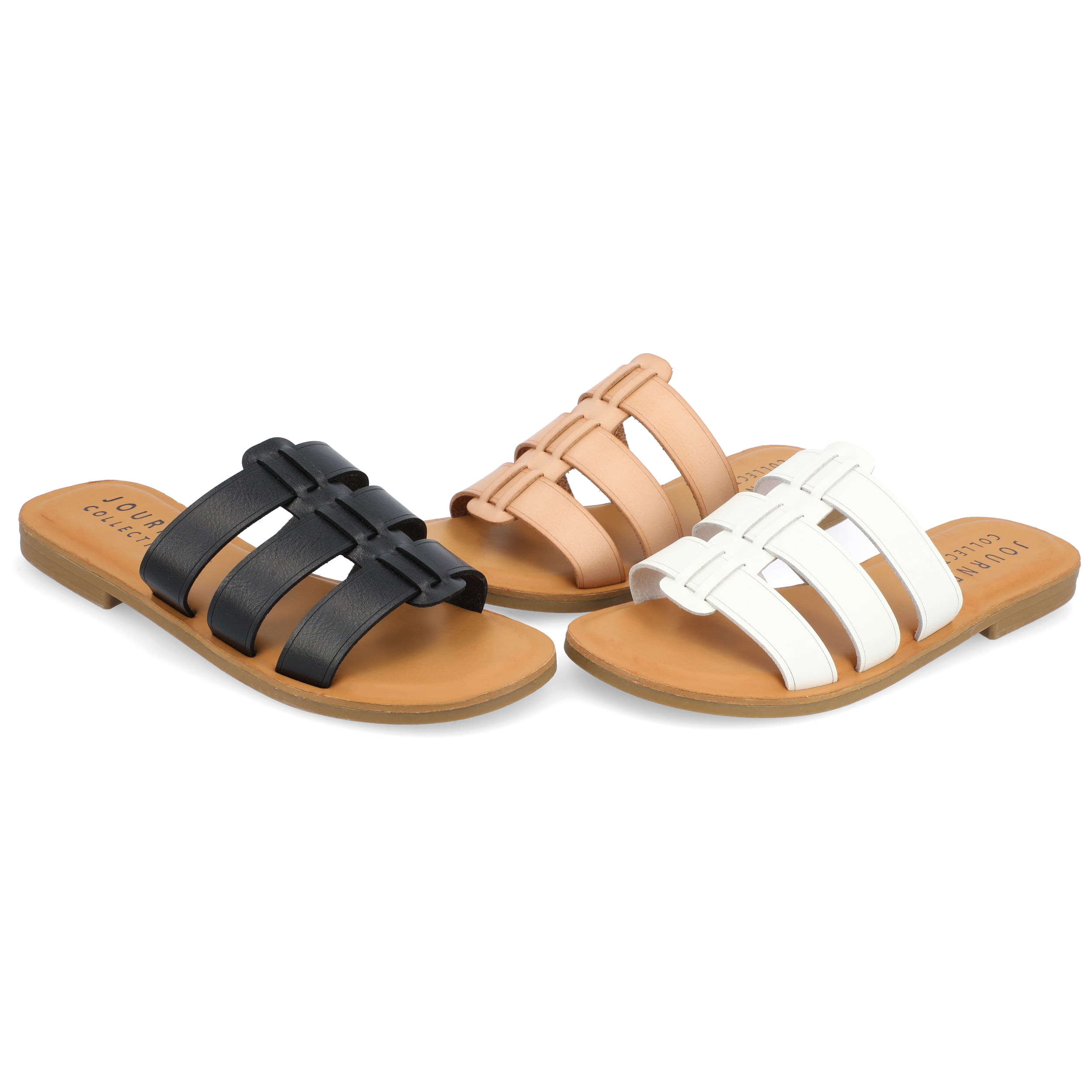 Journee Collection Womens Serrie Tru Comfort Foam Slip On Slide Flat Sandal