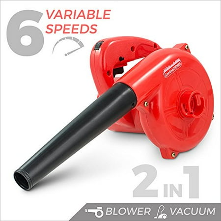 Stage Heat Variable Speed Blower - GardenHOME Compact Electric Blower and Vacuum Cleaner with 6 Variable Speed Control, 600 Watts / 16,500 RPM