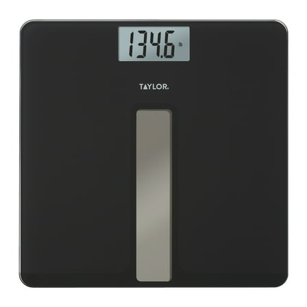 Taylor Light-Powered 11.8" x 11.8" Digital Bath Scale Black