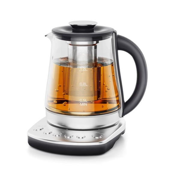 Electric Kettle With Infuser, 1.5L Electric Tea Kettle With Temperature Control, Glass Kettle & Hot Water Boiler,1200W Fast heating for Pour Over Cof