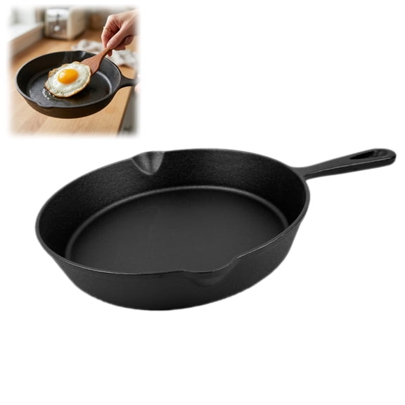 Cast Iron Skillets 6.69 Inch Pre-Seasoned Frying Pan, Non-Stick Flat Bottom Round Pan for Stovetop and Oven