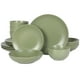 thumbnail image 1 of Juego de vajilla Gibson Home Queenslane de 16 piezas, color verde mate, 1 of 6