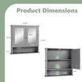 thumbnail image 5 of Ktaxon Bathroom Medicine Cabinet, Wall Storage Cabinet with 2 Mirror Doors and Shelves, Gray, 5 of 9
