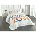 thumbnail image 3 of Ambesonne Live Laugh Love Quilted Bedspread Set 3 Pcs, Joyful Words, Queen Size, Multicolor, 3 of 5