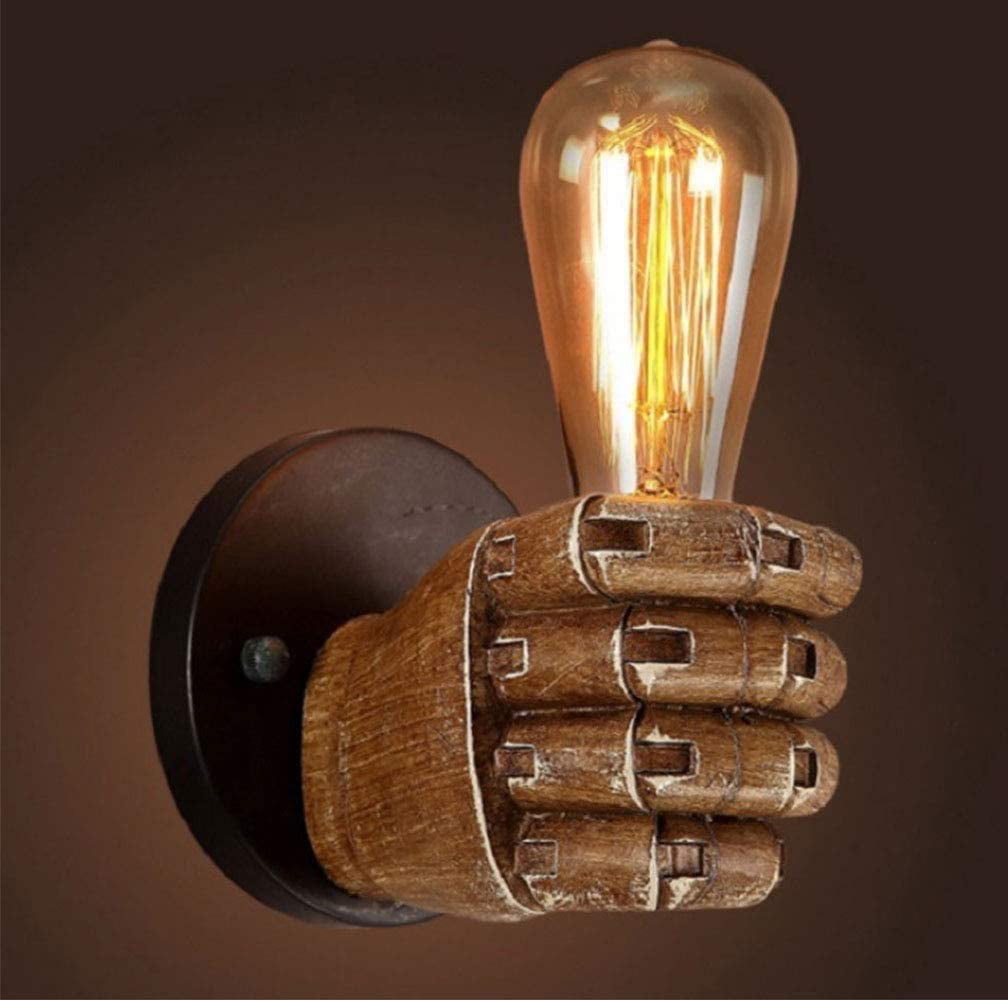 Retro Industria Edison Hand Shape Loft Wall Light Cafe Bar American Wall Lamp 
