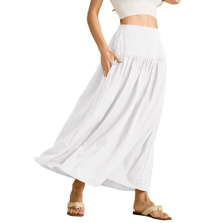 GEWSEY High Waist Wrap Skirt with Shorts Flowy Skirts for Women