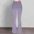 thumbnail image 3 of QATAINLAV Womens Flare Leggings, High Waisted Flared Leggings Bootcut Casual Workout Yoga Pants Fashion Stripe Bell Bottom Pants Fall Clothes White XL, 3 of 8