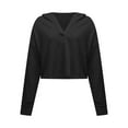 thumbnail image 3 of Admvng Hoodies for Women Ladies Lapel Solid Color Pocket Half Button Casual Top Sweatshirt, Size S-XL, 3 of 7