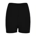 thumbnail image 5 of USSUMA High Waisted Shorts Women Solid Color Hotpants Pull-on Elastic Mid Waist Thick Three Quarter Pants Plus Size Plus Size Casual Shorts Leggings Relaxed Fit Shorts for Women Black L, 5 of 5