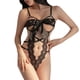 thumbnail image 1 of Gibobby Lencería de encaje Día de San Valentín para mujer Body de encaje floral con en la parte delantera para mujer(Negro, Talla única), 1 of 5