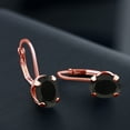 thumbnail image 2 of Gem Stone King 3.20 Ct Oval Black Onyx Brass Rose Gold Plated Brass Earrings, 2 of 4