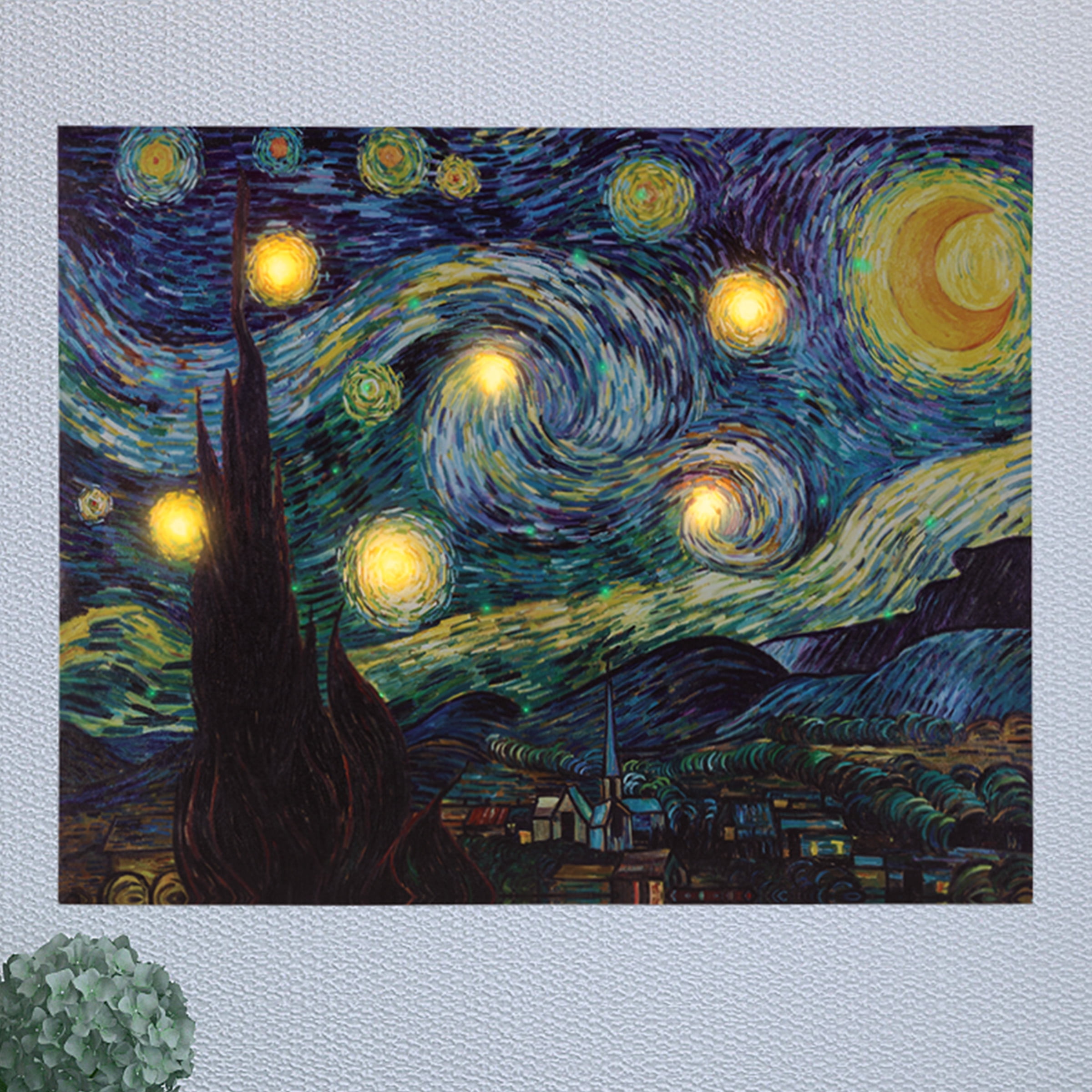 Lavish Home Van Gogh Art Décor Set – 16x20 Canvas Print and LED Candle