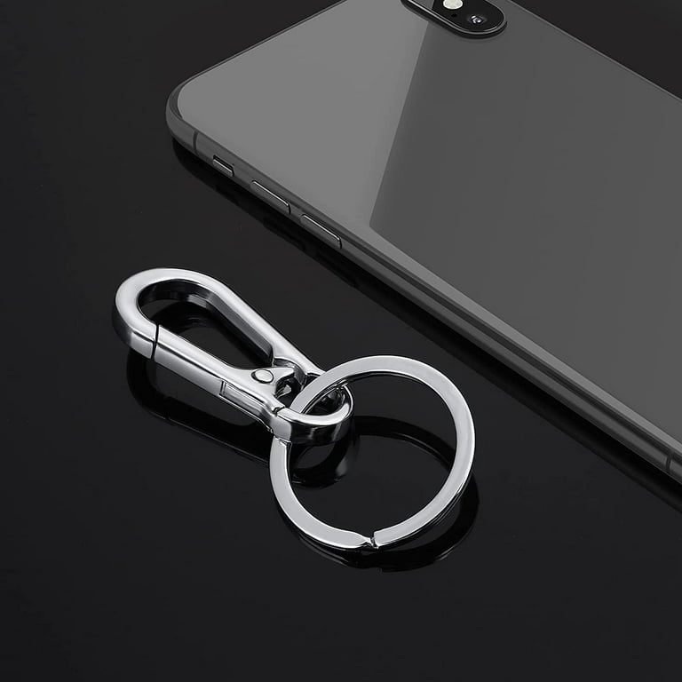 Happon Metal Keychain Carabiner Clip Keyring Key Ring Chain Clips Hook  Holder Organizer for Car Keys Finder for Men, 2 Packs 