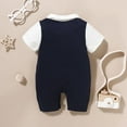thumbnail image 3 of Xudanell Toddler Boys Casual Outfit Sets Romper Tie First Bodysuit Baby Birthday Bow Outfits Boy Set Clothing Daily Wear, 3 of 8