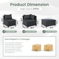 thumbnail image 5 of POTEBAN 5 Pieces Patio Conversation Set, Outdoor Black PE Wicker Sectional Sofa for Backyard Garden, Black, 5 of 9
