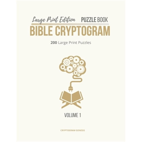 Pre-Owned Large Print Edition Puzzle Book Bible Cryptogram: Bible Cryptograms, Cryptogram Puzzle Book With Bible Verses, Large Print Christian Cryptograms